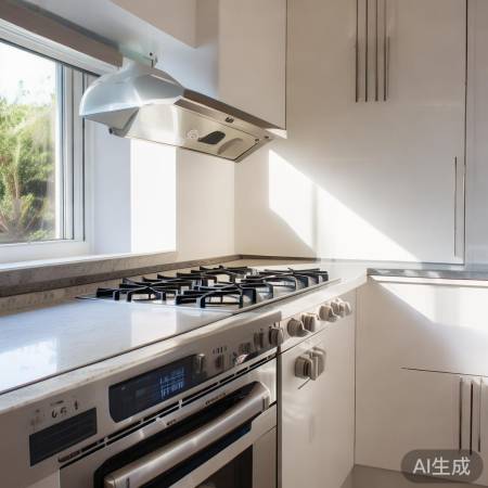 燃气灶宜通风避阳，布局合理。