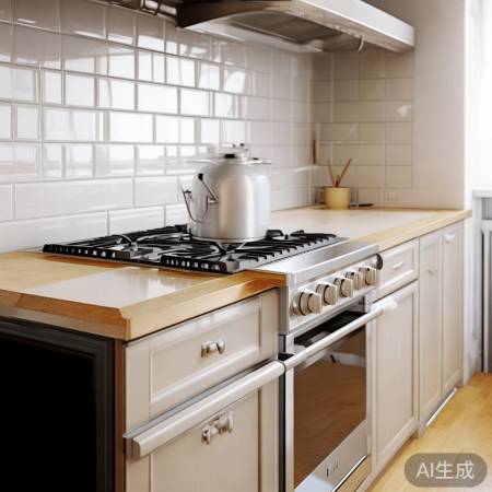 “燃气灶安装通风台面平整”