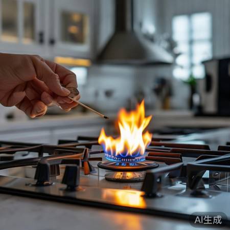 点燃炉灶，调火焰