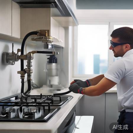 安装燃气灶，谨慎连接管道