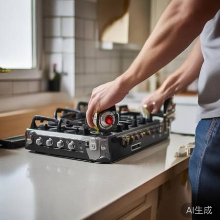 关闭阀门，安全摆放燃气灶